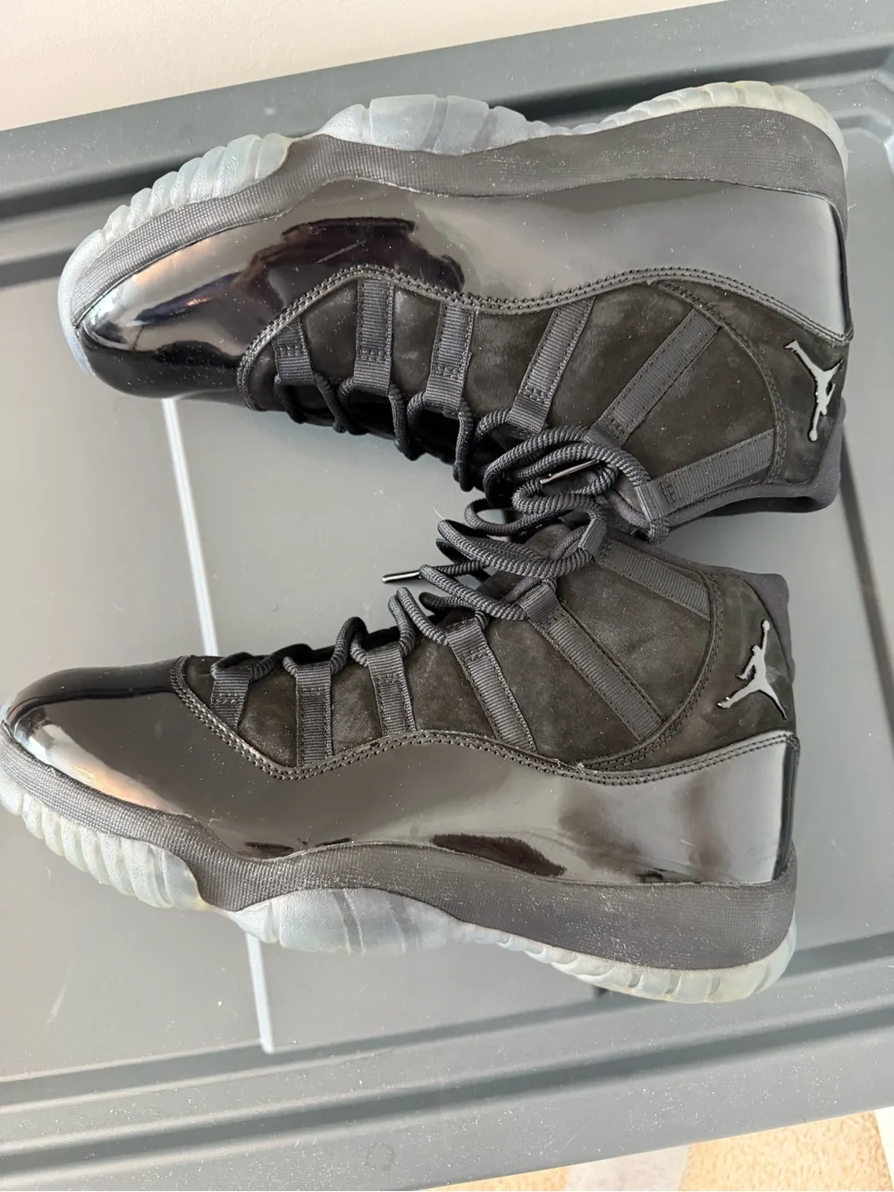 Jordan Black Patent Leather High-Top Sneakers